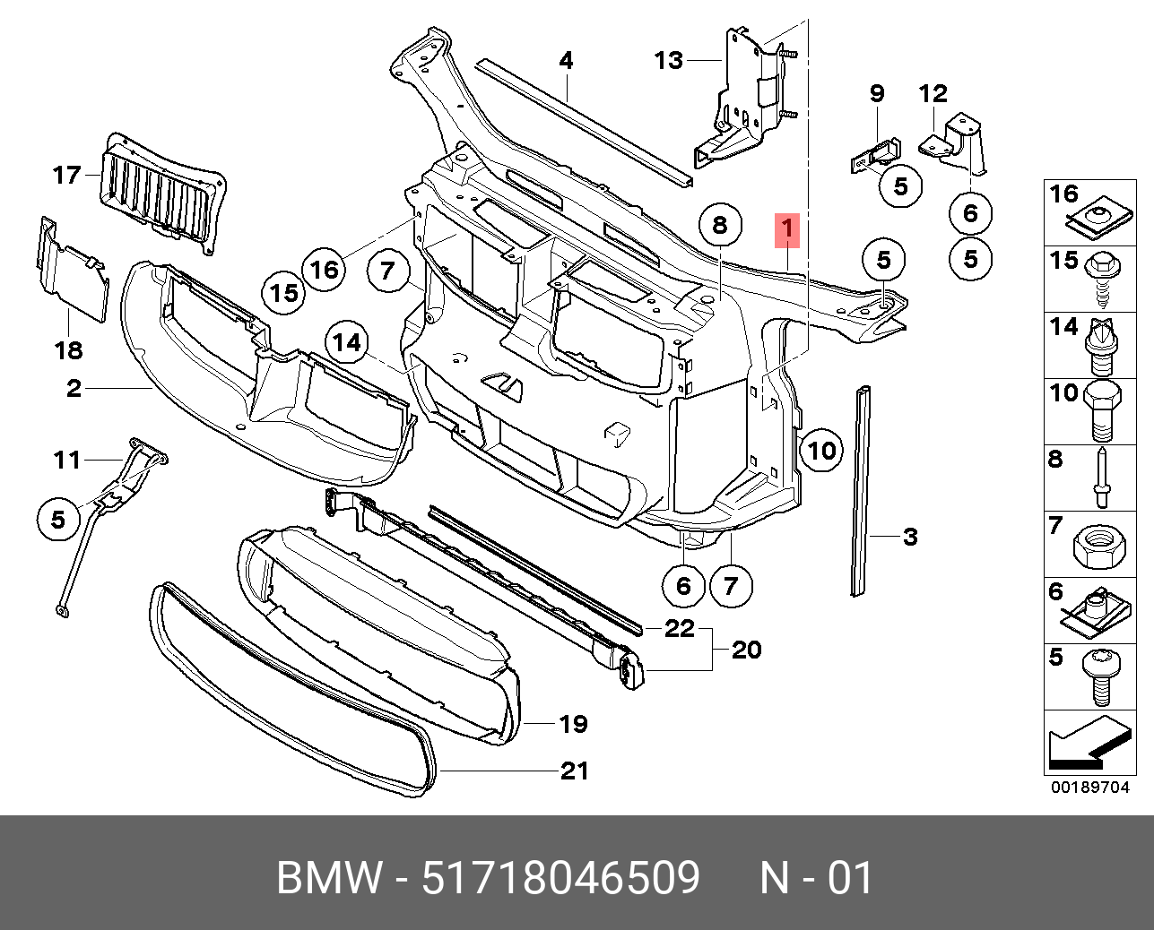 51127154094 BMW Ремкомплект заднего бампера купить в интернет-магазине AvtoTO