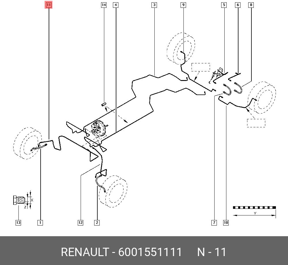 6001551111 RENAULT Трубка тормозная