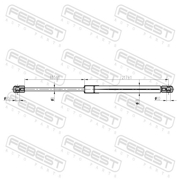 23117004 FEBEST Амортизатор капота VW TRANSPORTER T5 (03-) MULTIVAN (03-)