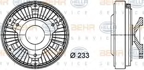 8MV376730061 HELLA Сцепление, вентилятор радиатора