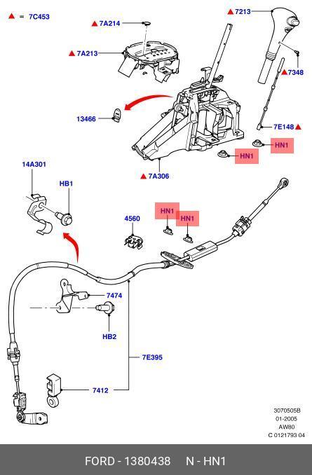 1380438 FORD Гайка, М6