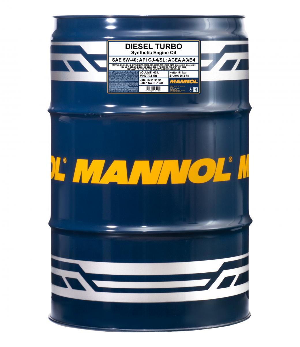 MN790460 MANNOL Масло моторное MANNOL 7904 DIESEL TURBO 5W-40 60L