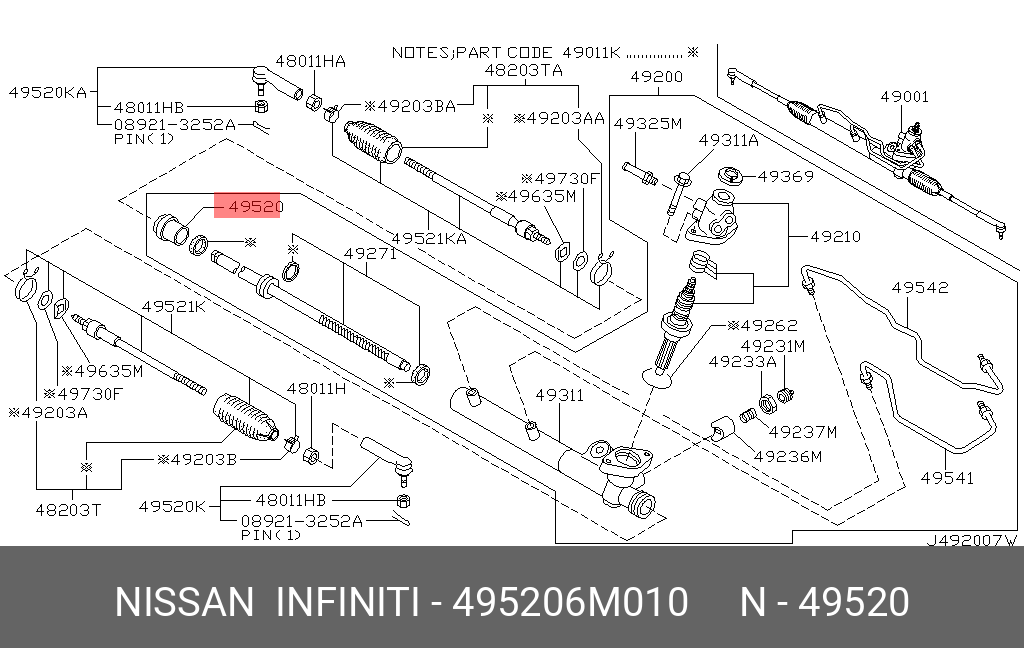 495206M010 NISSAN ВТУЛКА МЕТАЛЛИЧЕСКАЯ