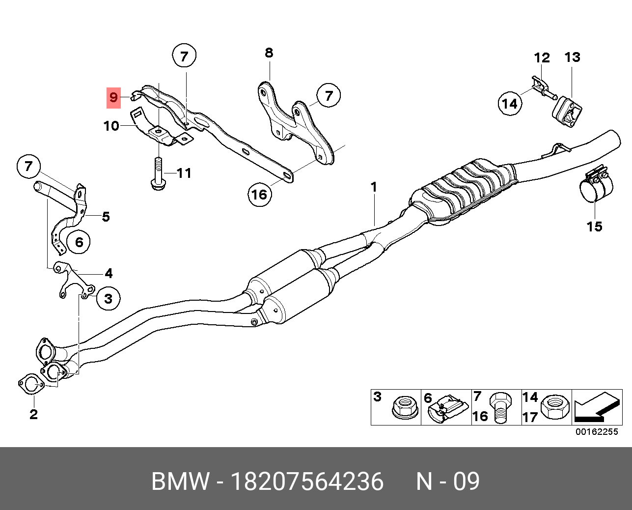 18207564236 BMW Кронштейн подготовительной трубы
