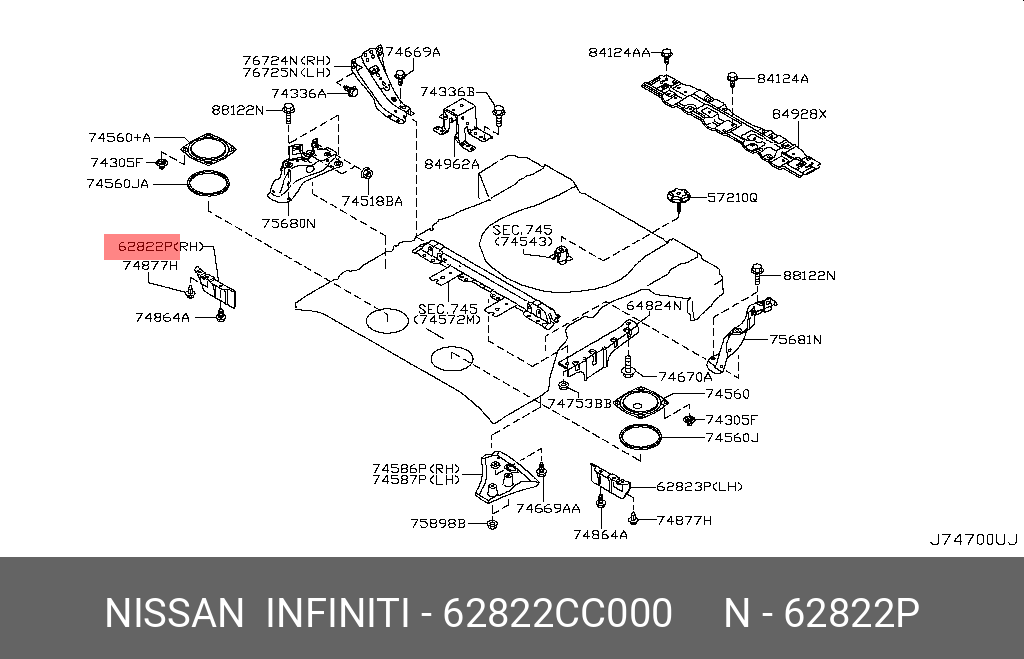 62822CC000 NISSAN ПАНЕЛЬ ЗАДНЕГО ФОНАР