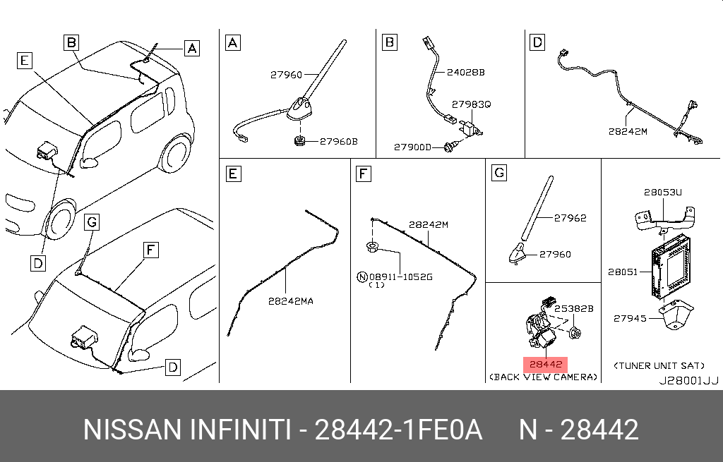 284421FE0A NISSAN Видеокамера заднего вида