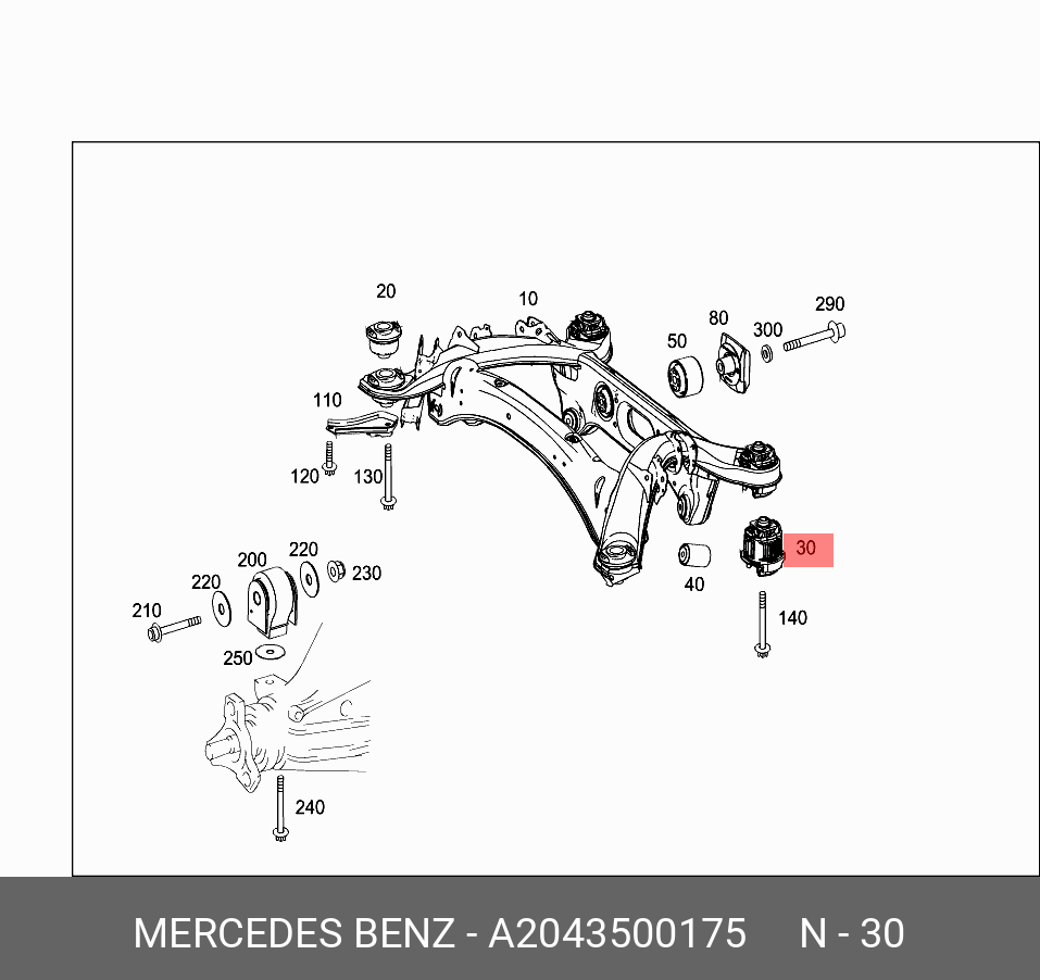 A2043500175 MERCEDES-BENZ ОПОРА РЕЗИНОВАЯ ПОДРАМНИКА