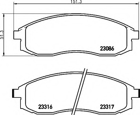 8DB355016891 HELLA Комплект тормозных колодок, дисковый тормоз