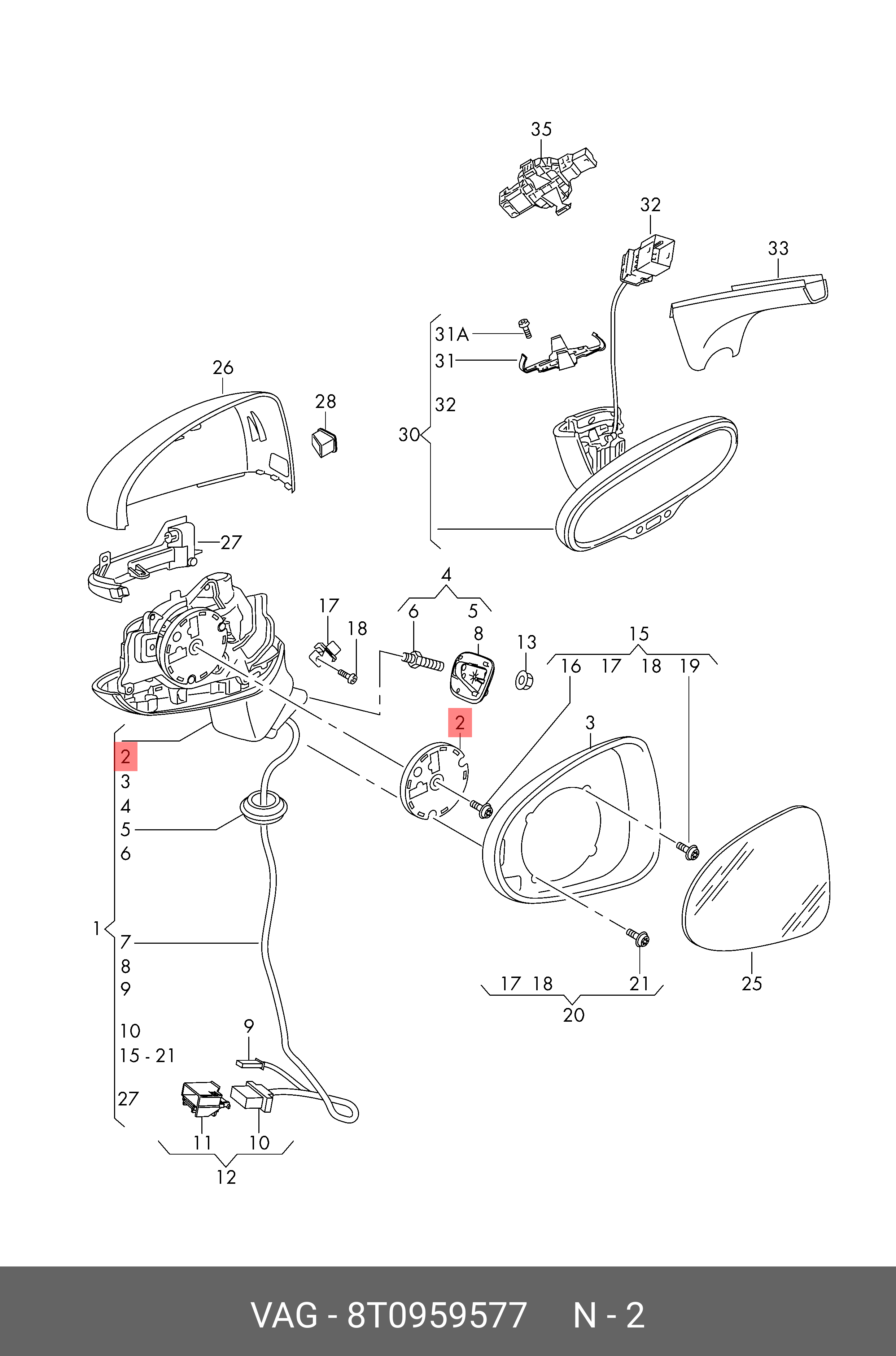8T0959577 PORSCHE VERSTELLMOTOR