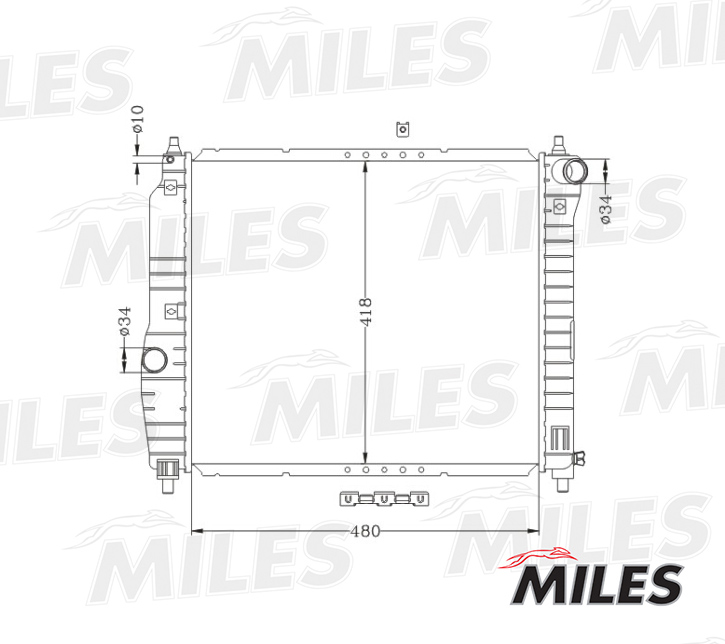 ACRM023 MILES Радиатор CHEVROLET AVEO 1.2/1.4 M/T 05-