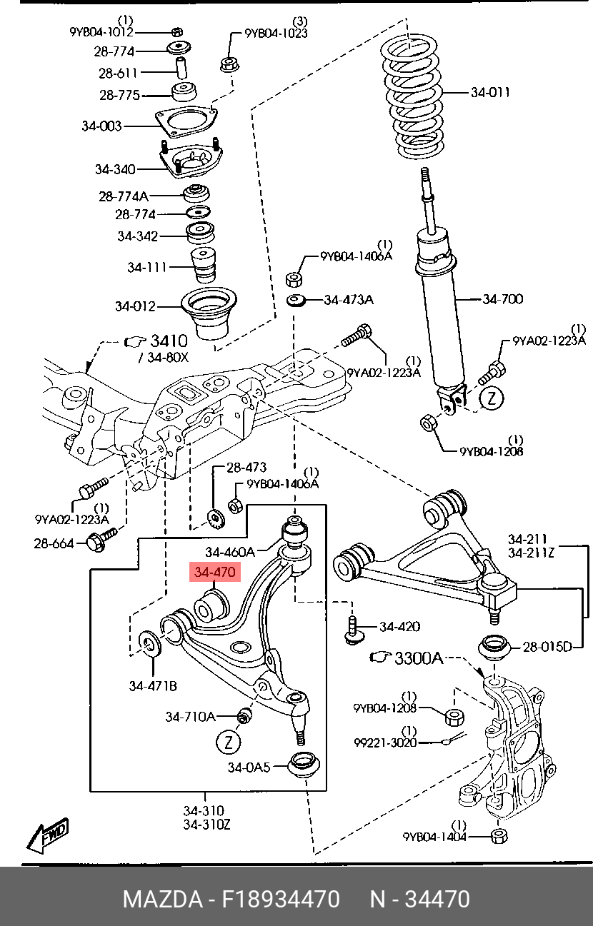 F18934470 MAZDA САЙЛЕНТБЛОК