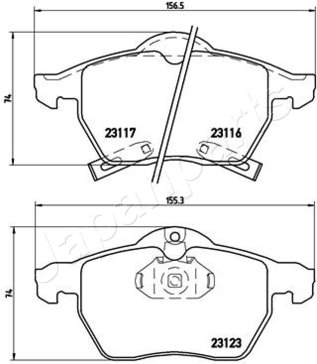 PA0412AF JAPANPARTS Комплект тормозных колодок, дисковый тормоз
