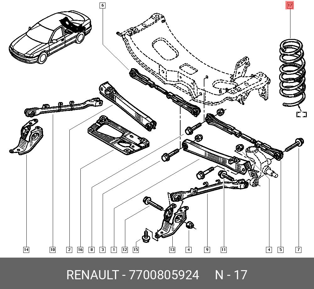 7700805924 RENAULT Пружина ходовой части