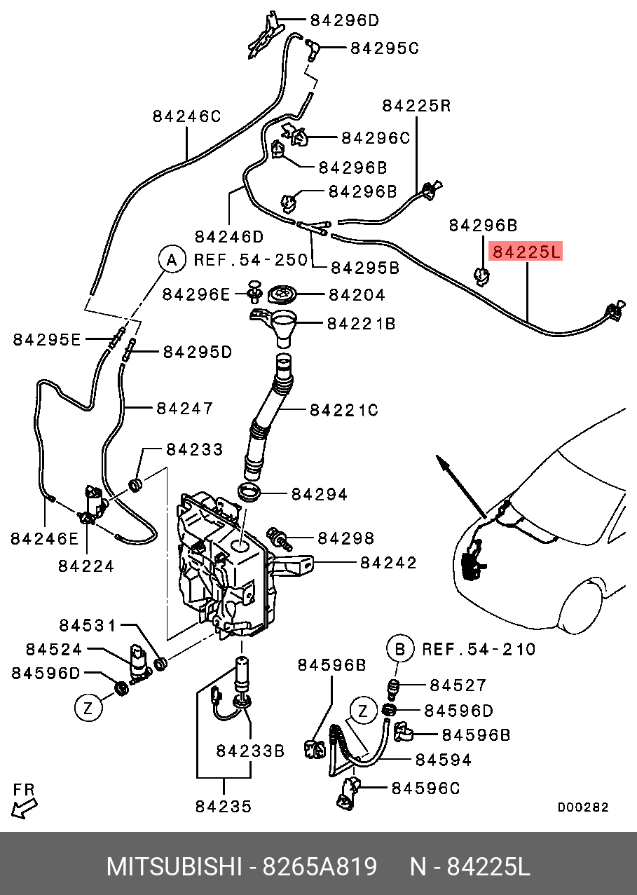 8265A819 MITSUBISHI Форсунка стеклоомывателя