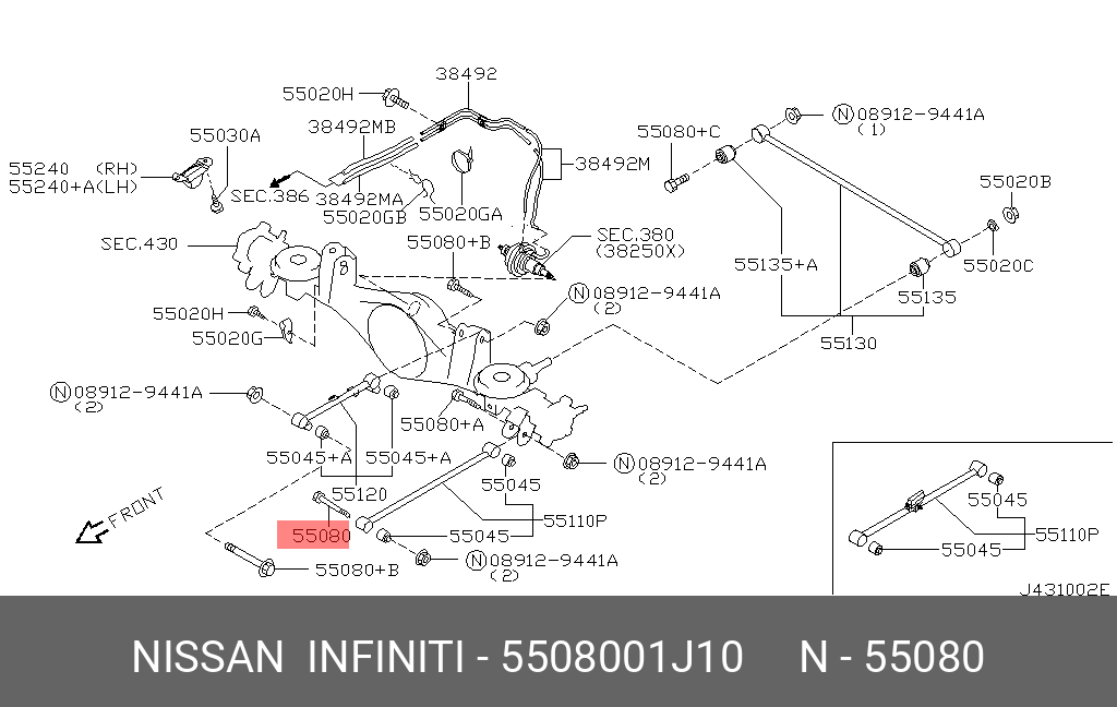 5508001J10 NISSAN Болт