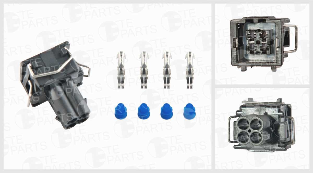 7810140 TE PARTS Разъём 4х контактный (2Х2), (комплектация: 4-pin, 4 уплотнения)