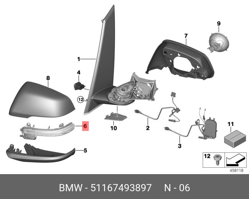 51167493897 BMW ZUSATZBLINKLEUCHTE LINKS