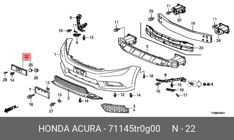 71145TR0G00 HONDA Основание, передн. Номерной знак