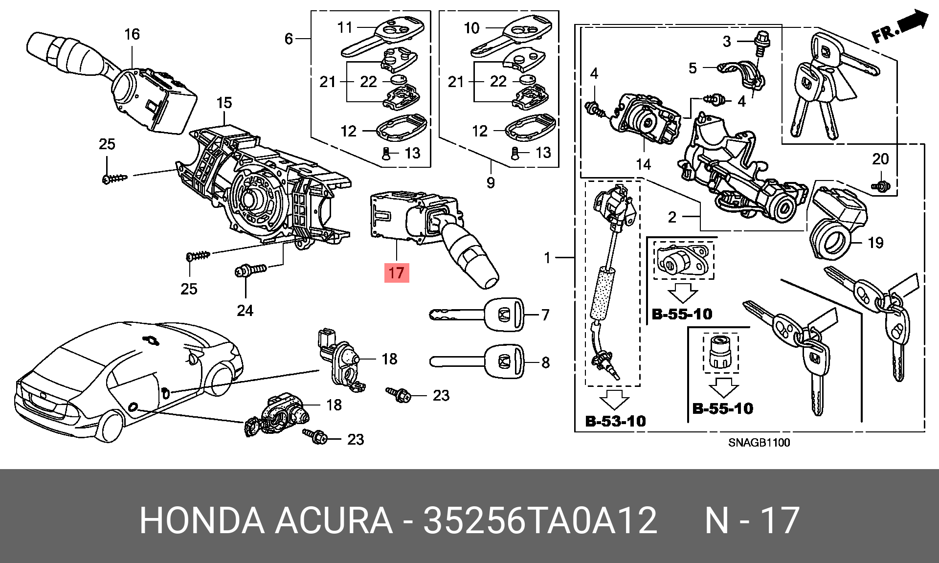 35256TA0A12 HONDA Выключатель в сборе, очиститель