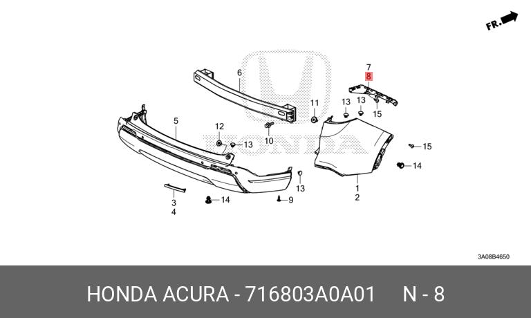 716803A0A01 HONDA Кронштейн крепления бампера