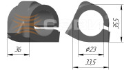 22136040 SEVI Комплект подушек стабилизатора (в упаковке 2 шт.) для а/м LADA LARGUS(12-), RENAULT: LOGAN (04-), SANDERO (07-) 