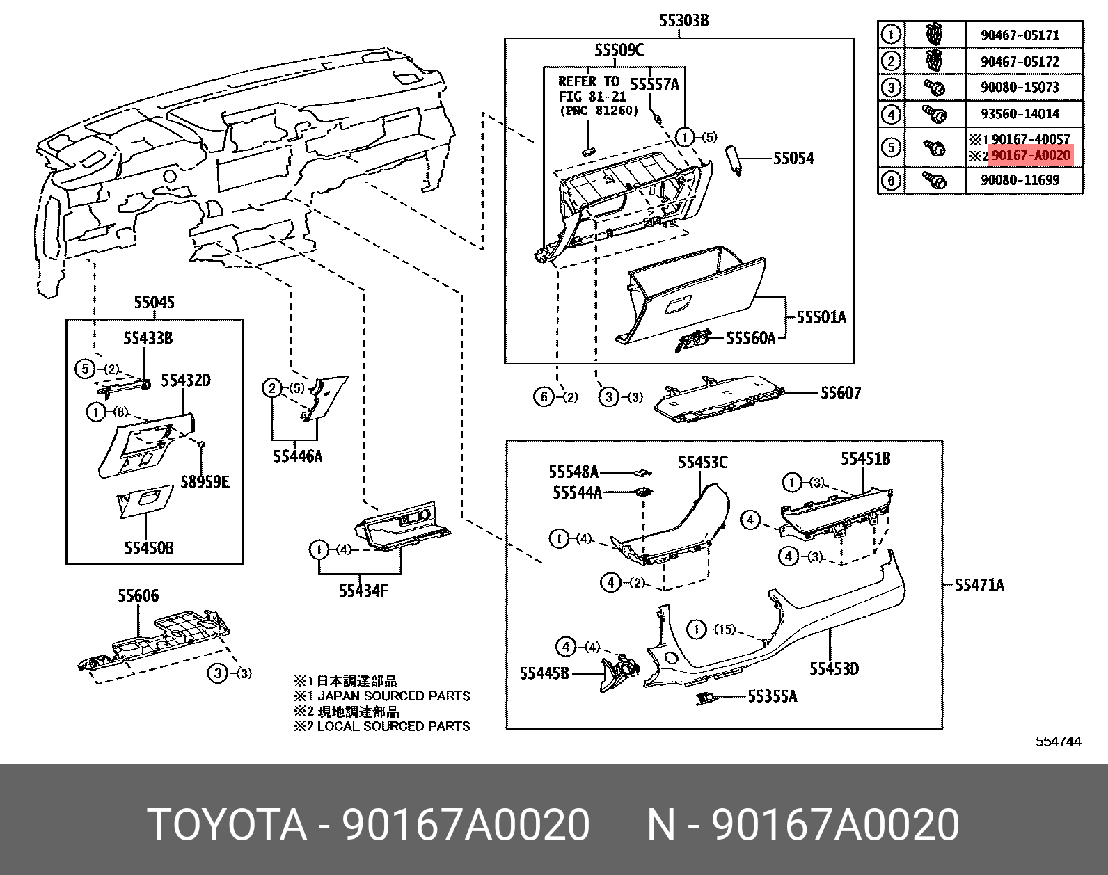 90167A0020 TOYOTA ** Std Part