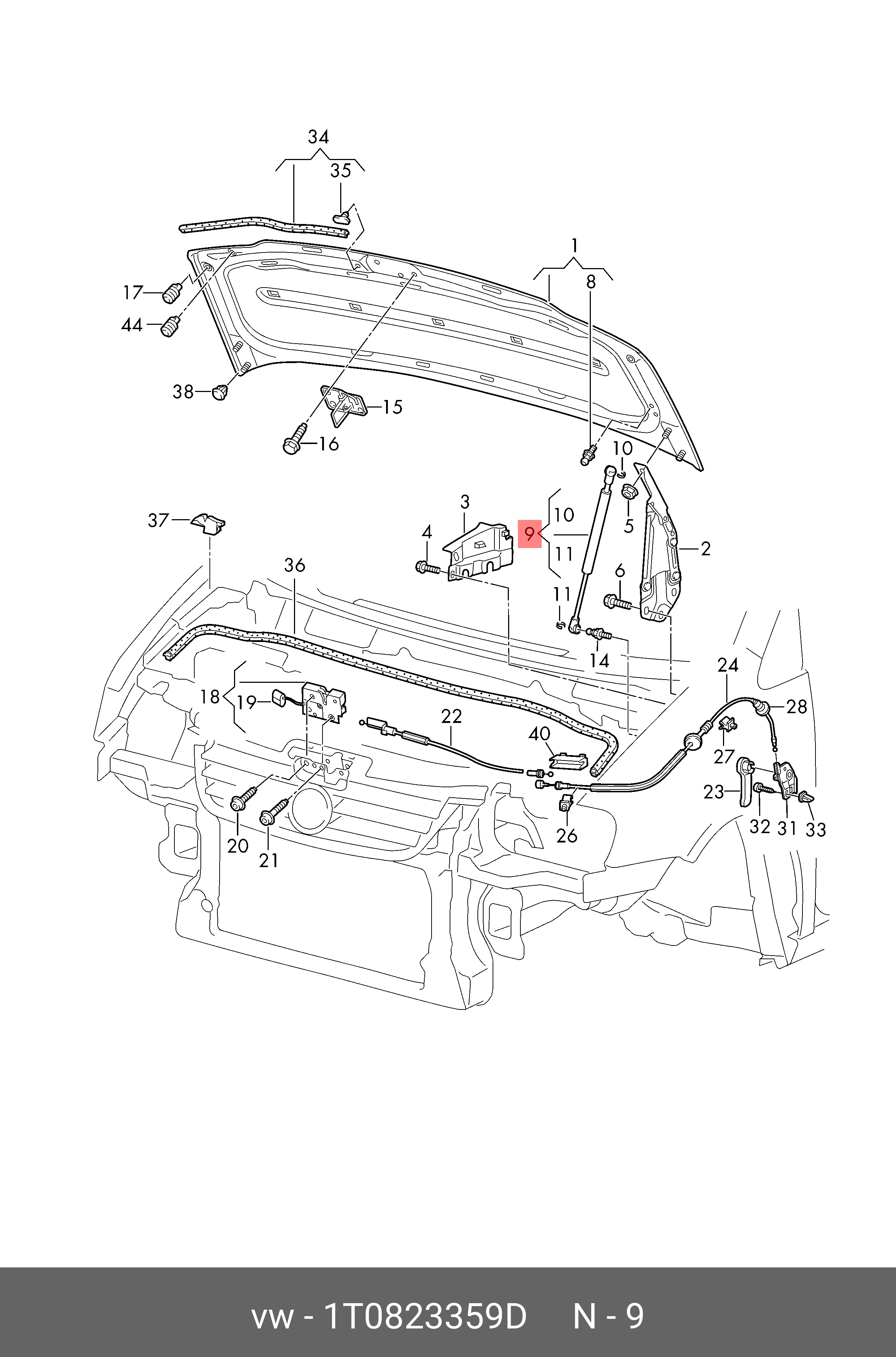 1T0823359D VAG Газовый упор