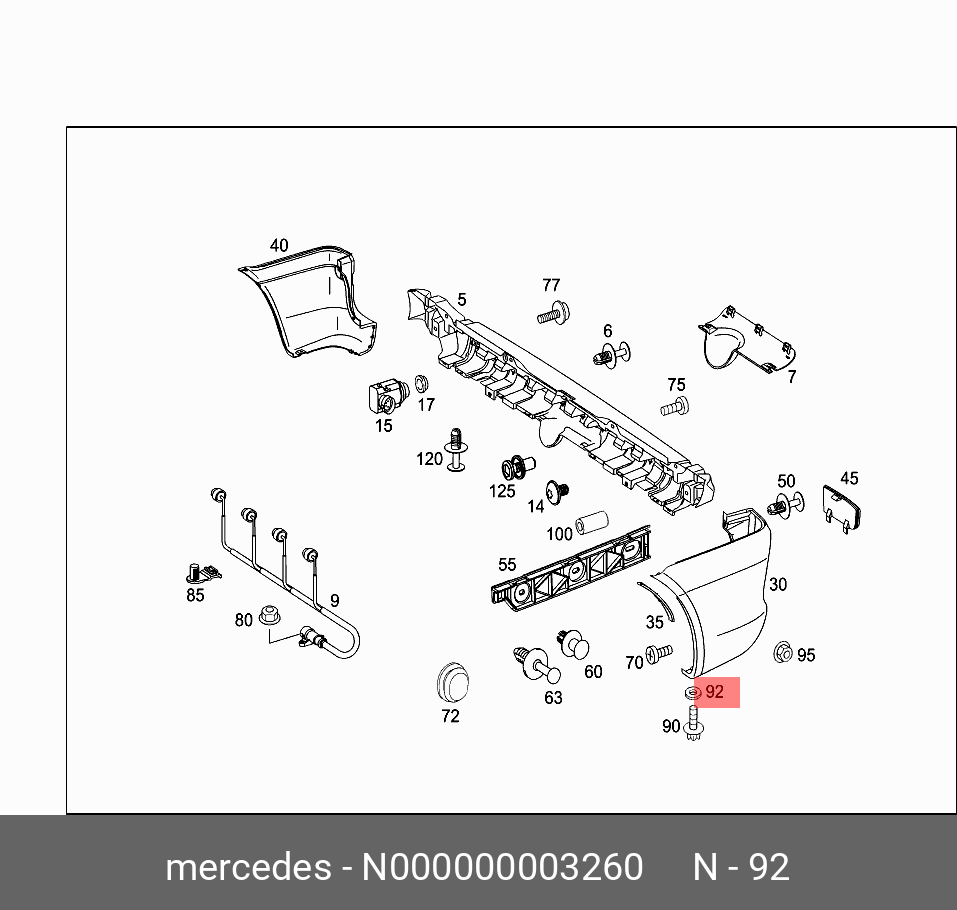 N000000003260 MERCEDES-BENZ ШАЙБА КРЕПЛЕНИЯ ЭЛЕКТРОМОТОРА СТЕКЛООЧ.